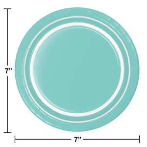 Bulk Pack of 20 Spa Blue Sturdy Style 7" Paper Dessert Plate