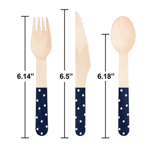 Blue Dolly Parton Assorted Wooden Cutlery (24/Pkg)