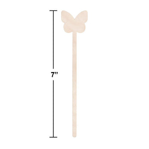 Bulk Pack of 24 Dolly Parton Wooden Butterfly Cocktail Stirs