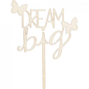 Bulk Pack of 2 Dolly Parton Wooden "Dream Big" Cake Topper