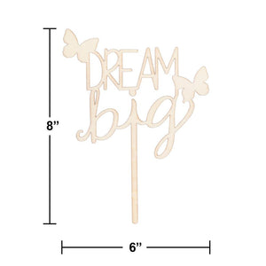 Bulk Pack of 2 Dolly Parton Wooden "Dream Big" Cake Topper