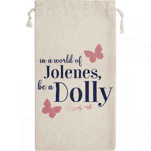 Bulk Pack of 2 Dolly Parton Canvas "Be A Dolly" Canvas Wine Gift Bag