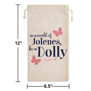 Bulk Pack of 2 Dolly Parton Canvas "Be A Dolly" Canvas Wine Gift Bag