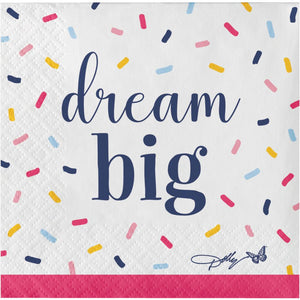 Bulk Pack of 32 Dolly Parton "Dream Big" 2 Ply Beverage Napkins