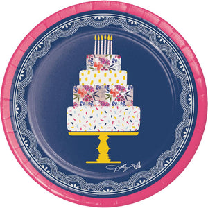 Bulk Pack of 16 Dolly Parton Celebrate Floral 7" Paper Dessert Plates