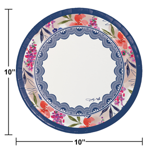 Bulk Pack of 16 Dolly Parton Celebrate Floral Paper Banquet Plates