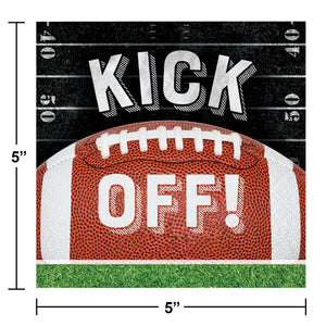 Bulk Pack of 48 Football Kick Off Beverage 2Ply Napkin