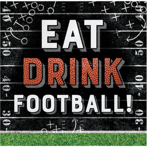 Bulk Pack of 48 Football Eat Drink Beverage 2ply Napkin