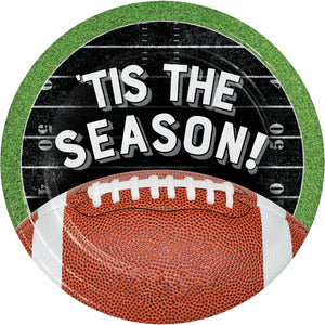 Bulk Pack of 24 Football Tis the Season 7" Dessert Plate