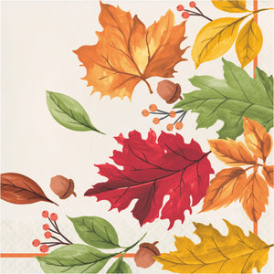 Bulk Pack of 32 Fall Leaves 2Ply Luncheon Napkin