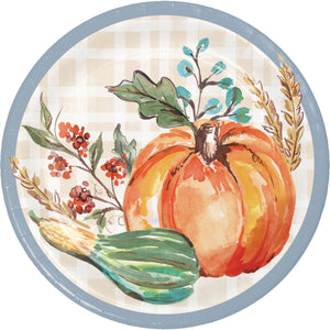 Bulk Pack of 24 Decadent Cornucopia 7" Paper Dessert Plate