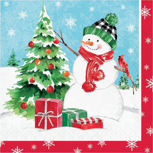 Bulk Pack of 32 Snowflakes & Snowmen 2Ply Luncheon Napkin