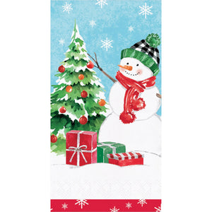 Bulk Pack of 32 Snowflakes & Snowmen 3Ply Guest Towel