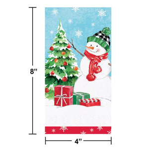 Bulk Pack of 32 Snowflakes & Snowmen 3Ply Guest Towel