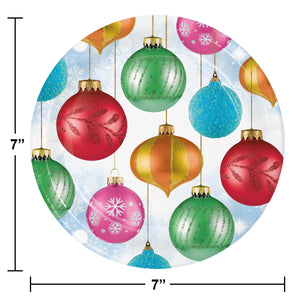 Bulk Pack of 24 Bright Ornaments 7" Dessert Plate