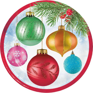 Bulk Pack of 16 Bright Ornaments Dinner Plate