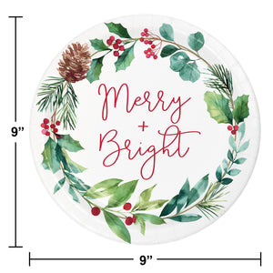 Bulk Pack of 16 Chic Holiday Dinner Plate