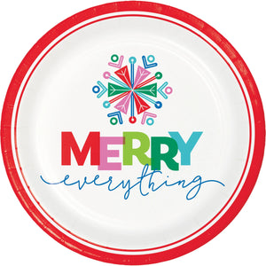 Bulk Pack of 16 Merry Everything Dinner Plate