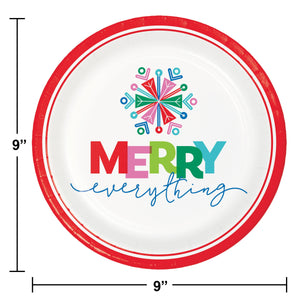 Bulk Pack of 16 Merry Everything Dinner Plate