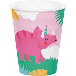 Bulk Pack of 16 Girl Dino Party Hot/Cold Cup 9Oz