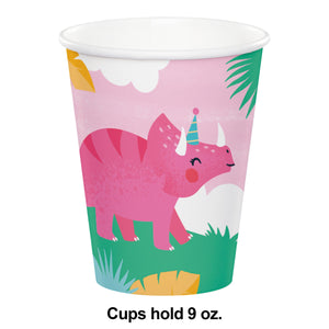 Bulk Pack of 16 Girl Dino Party Hot/Cold Cup 9Oz