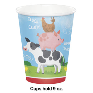 Bulk Pack of 16 Farm Animals Hot/Cold Cup 9Oz