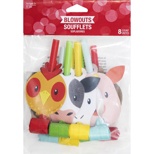 Bulk Pack of 16 Farm Animals Blowouts w/ Med