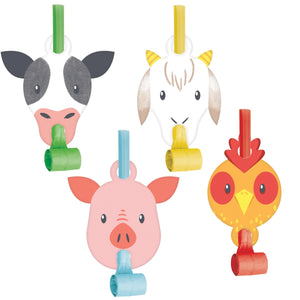 Bulk Pack of 16 Farm Animals Blowouts w/ Med