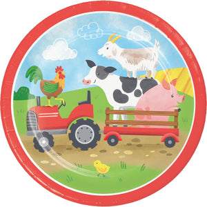 Bulk Pack of 24 Farm Animals 7" Paper Dessert Plate