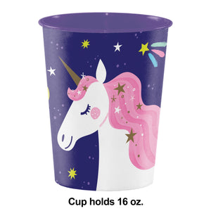 Bulk Pack of 4 Unicorn Galaxy Plastic Keepsake Cup 16Oz