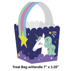 Bulk Pack of 16 Unicorn Galaxy Treat Box w/ Handle