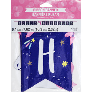 Bulk Pack of 2 Unicorn Galaxy Banner w/ Ribbon