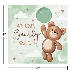 Bulk Pack of 48 Teddy Bear Beverage 2Ply Napkin