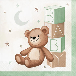 Bulk Pack of 32 Teddy Bear 2Ply Luncheon Napkin