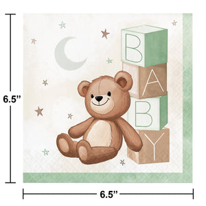 Bulk Pack of 32 Teddy Bear 2Ply Luncheon Napkin