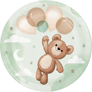 Bulk Pack of 24 Teddy Bear 7" Paper Dessert Plate