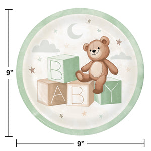 Bulk Pack of 16 Teddy Bear Dinner Plate