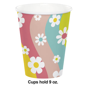 Bulk Pack of 16 Flower Power Hot/Cold Cup 9Oz