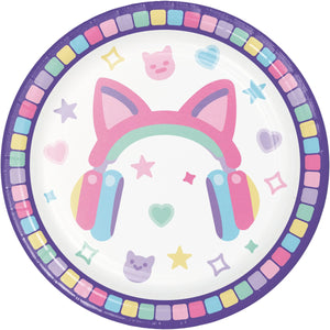 Bulk Pack of 24 Gamer Girl 7" Paper Dessert Plate