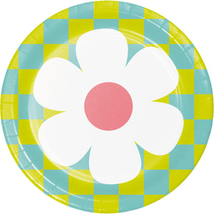 Bulk Pack of 24 Flower Power 7" Paper Dessert Plate Asstd Designs