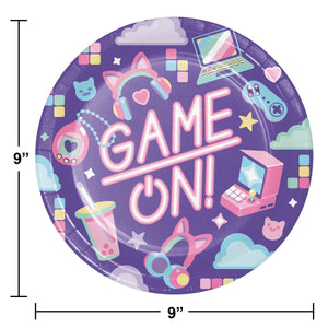 Bulk Pack of 16 Gamer Girl Dinner Plate