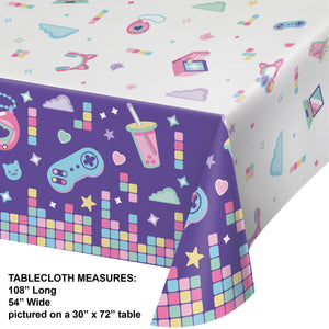 Bulk Pack of 2 Gamer Girl Tablecover Paper 54" x 102"