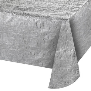 Silver Metallic Tablecover, 54" x 108" (1/Pkg)