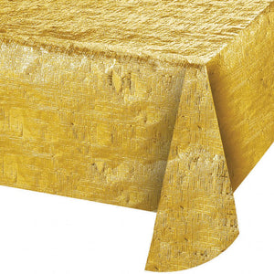 Gold Metallic Tablecover, 54" x 108" (1/Pkg)