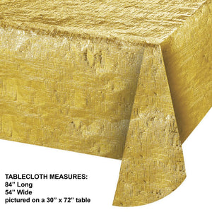 Gold Metallic Tablecover, 54" x 108" (1/Pkg)