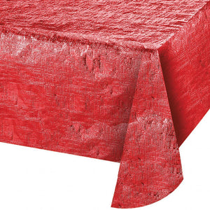 Red Metallic Tablecover, 54" x 108" (1/Pkg)