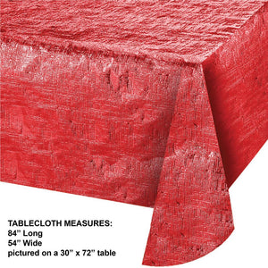 Red Metallic Tablecover, 54" x 108" (1/Pkg)