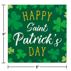 Happy St Patrick's Day 2 Ply Beverage Napkin (16/Pkg)