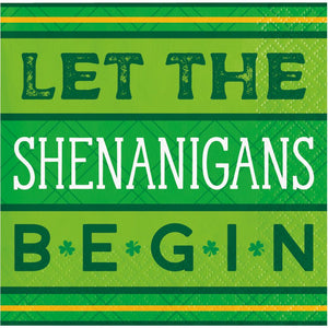 Bulk Pack of 48 Shamrock & Roll Shenanigans 2 Ply Beverage Napkin