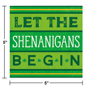 Bulk Pack of 48 Shamrock & Roll Shenanigans 2 Ply Beverage Napkin